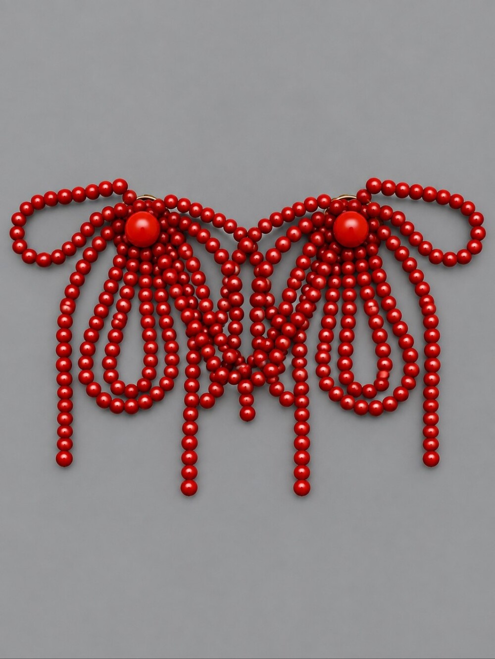 3/$25 CATO Funky Afrocentric Red Beaded Festival Post Earrings